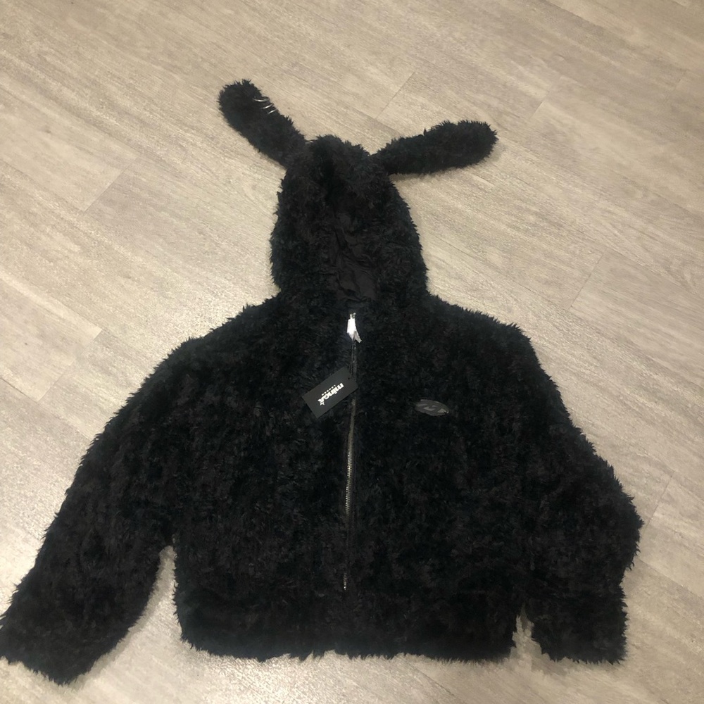 Minga London BUNNY EAR FAUX FUR JACKET NWT L/XL - Picture 12 of 12